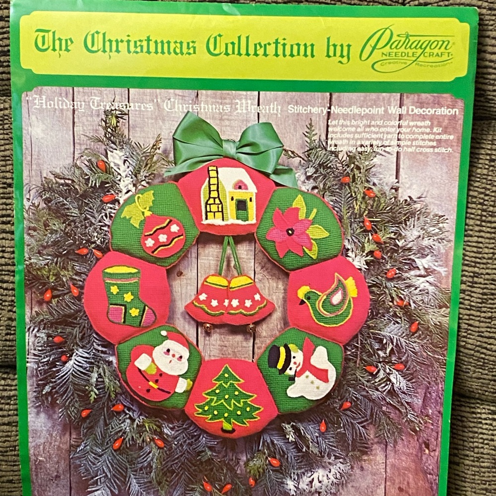Christmas Wreath Crewel Felt Kit DIY